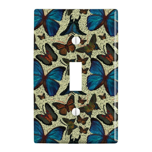 Decorative Light Switch Wall Plate Multicolored Butterflies Switch Plate Cover 